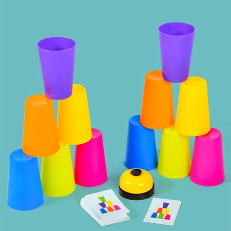 Stack Cup Game With Card &ndash; Educational Color Cognition