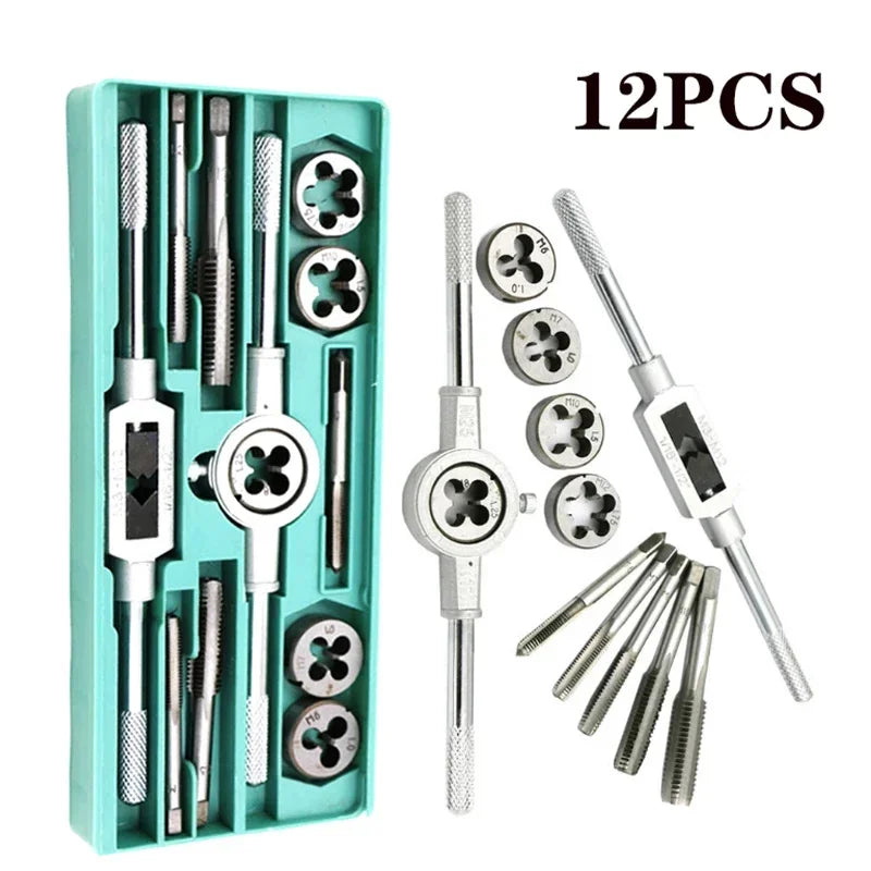 8 12 20Pcs Metric Hand Tap And Die Set M3-M12 &ndash; Versatile 12pcs