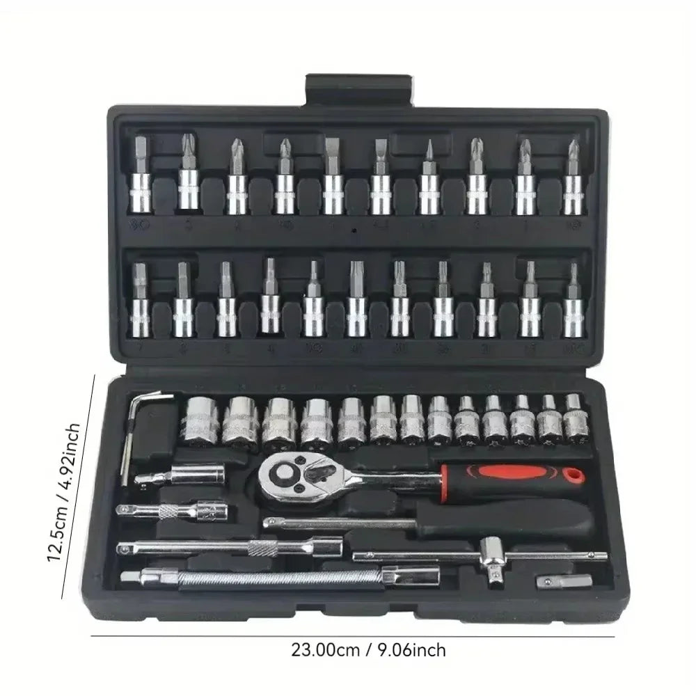 46Pcs Car Repair Tool Kit &ndash; Comprehensive Auto Tool Set