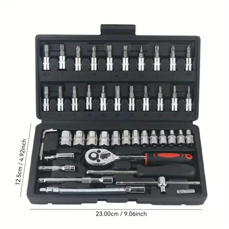 46Pcs Car Repair Tool Kit &ndash; Comprehensive Auto Tool Set