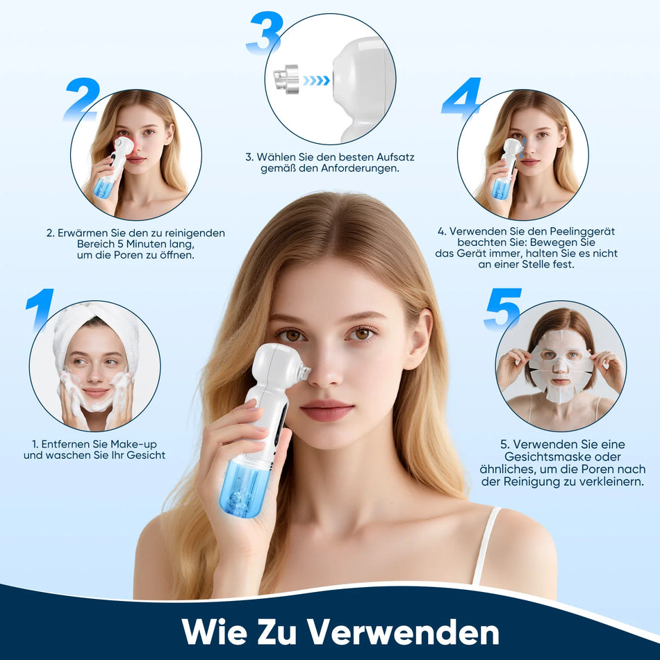 Extractor de puncte negre Curățător de pori Aspirator pentru față cu 6 capete