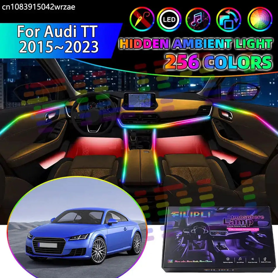 RGB Interior LED Light Strips with App Control for Audi TT MK3 8S by InterCyprus Trading Ltd
