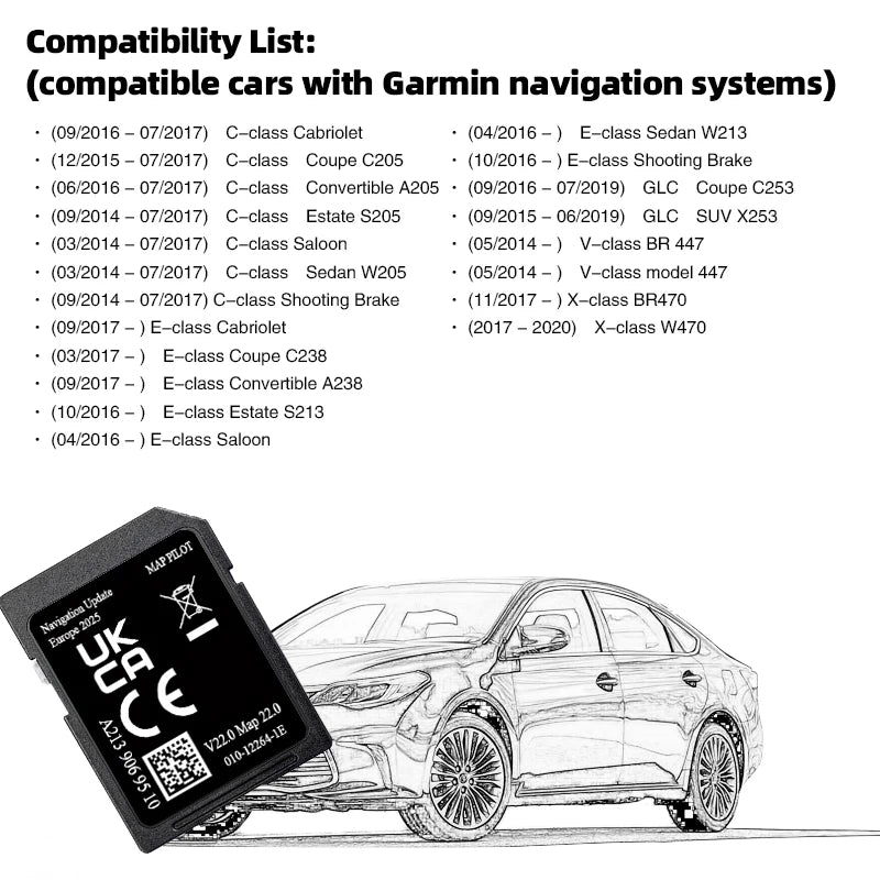 Card SD cu hartă GPS NTG5.0 pentru Mercedes GLC, C, E, V, X-Class A2139069510
