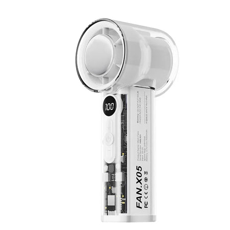 Portable Handheld Turbo Fan 3000Mah &ndash; LED Digital Display WHITE