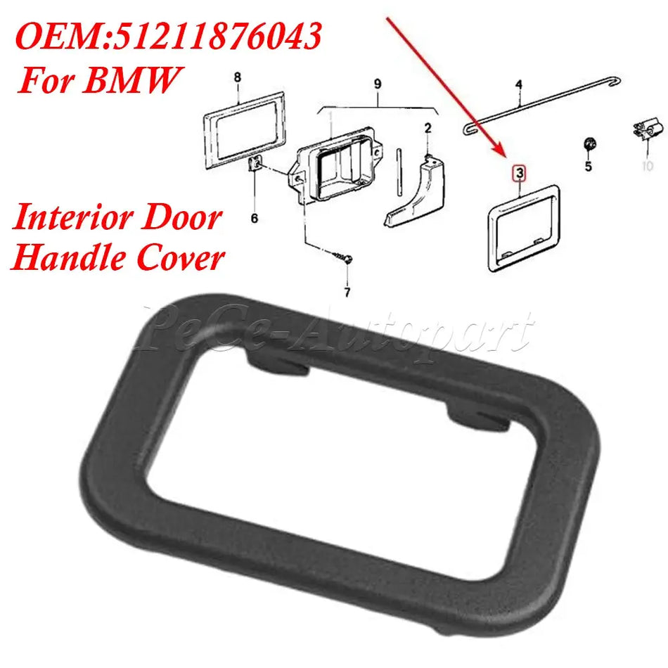 ABS Interior Door Handle Trim Bezel for BMW E30 E28 E24 by InterCyprus Trading Ltd
