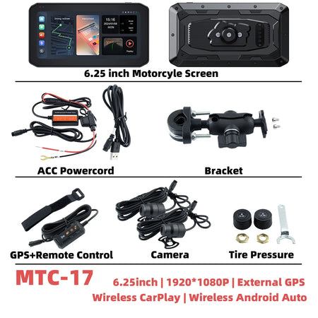 EKIY Wireless CarPlay Moto &ndash; Portable Motorcycle GPS Navigation Screen MTC-17-DT-TP / CHINA / None