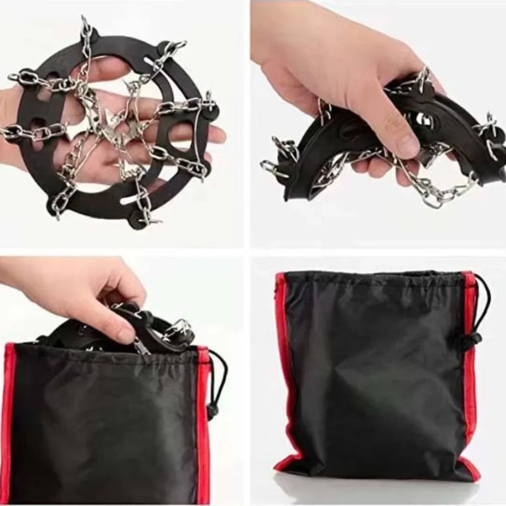 Bentain Anti-Slip Outdoor Crampons with 8-Tooth Stainless Steel Ice Claws