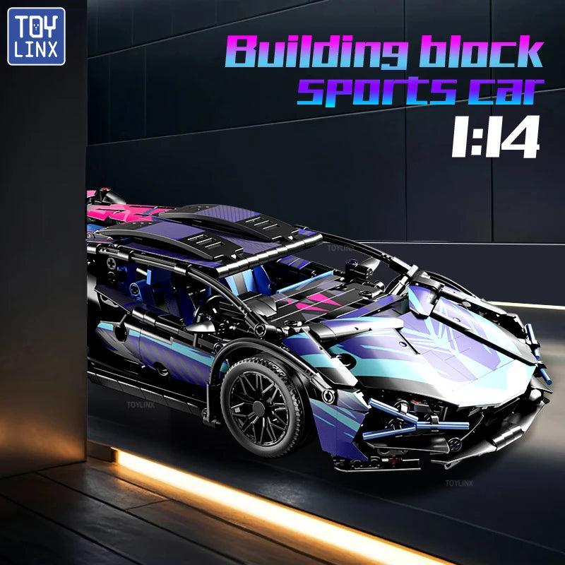 ToylinX 1314Pcs Snelheidsauto Bouwblok Supercar Set