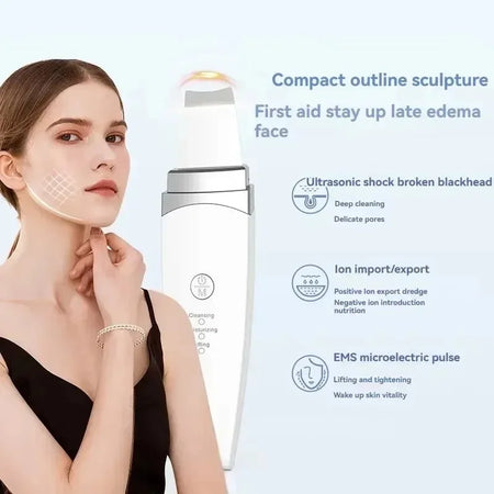 New Facial Ultrasonic Skin Scrubber Spatula &ndash; Deep Clean