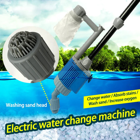 Electric Aquarium Water Change Pump - 20/28W Siphon Cleaner