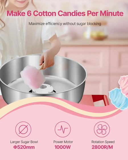 Commercial Cotton Candy Machine With Cart And Bowl