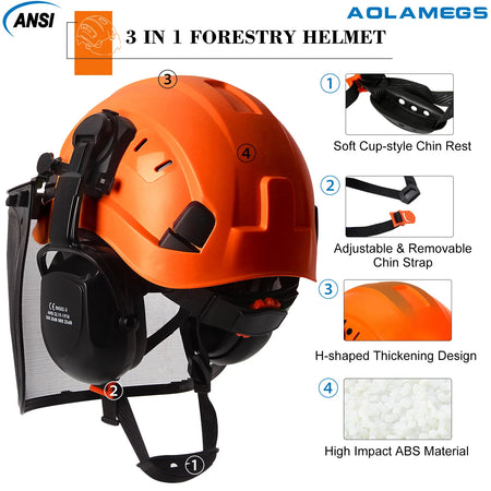 SF06 Forestry Safety Helmet &ndash; Visor Earmuffs Goggles