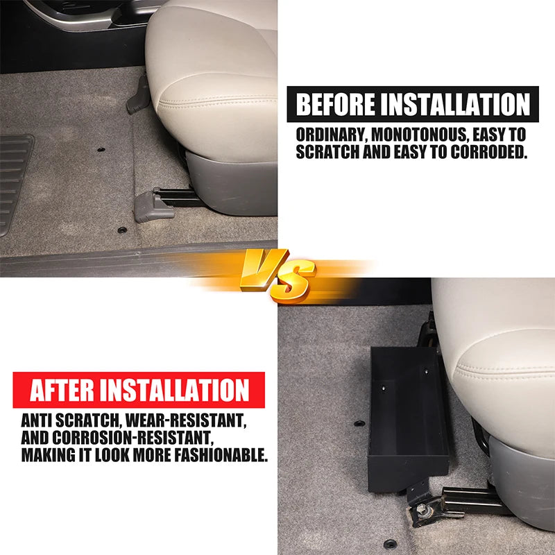 Αλουμινένιο Μαύρο Καλάθι Αποθήκευσης Καθίσματος Αυτοκινήτου Για Toyota Prado 120