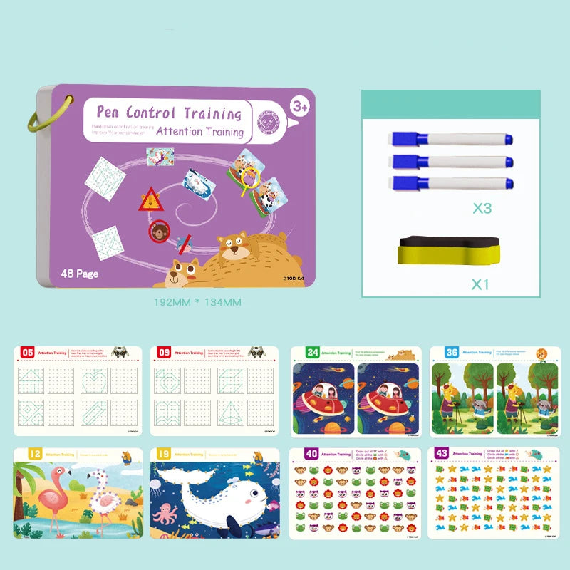 Montessori Tracing Workbook for Early Childhood Pen Control - 48 Pages Focus on training