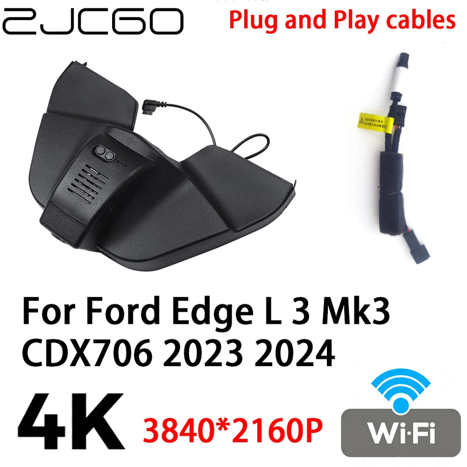 Dash Cam pro Ford Edge L 3 Mk3 4K 2160P Auto DVR Sony IMX335 Senzor 170° FOV Plug and Play