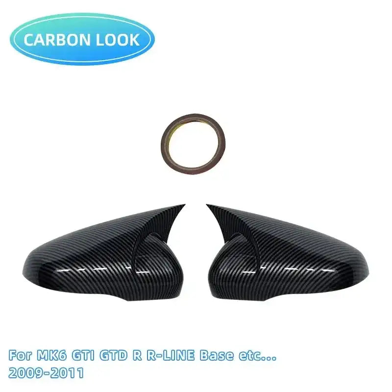 2pcs Gloss Mirror Covers Caps RearView Mirror Case Cover for VW Golf MK6 MK7 7.5 GTI R GTD Base 2009-2020 Cover Accessories MK6 Carbon