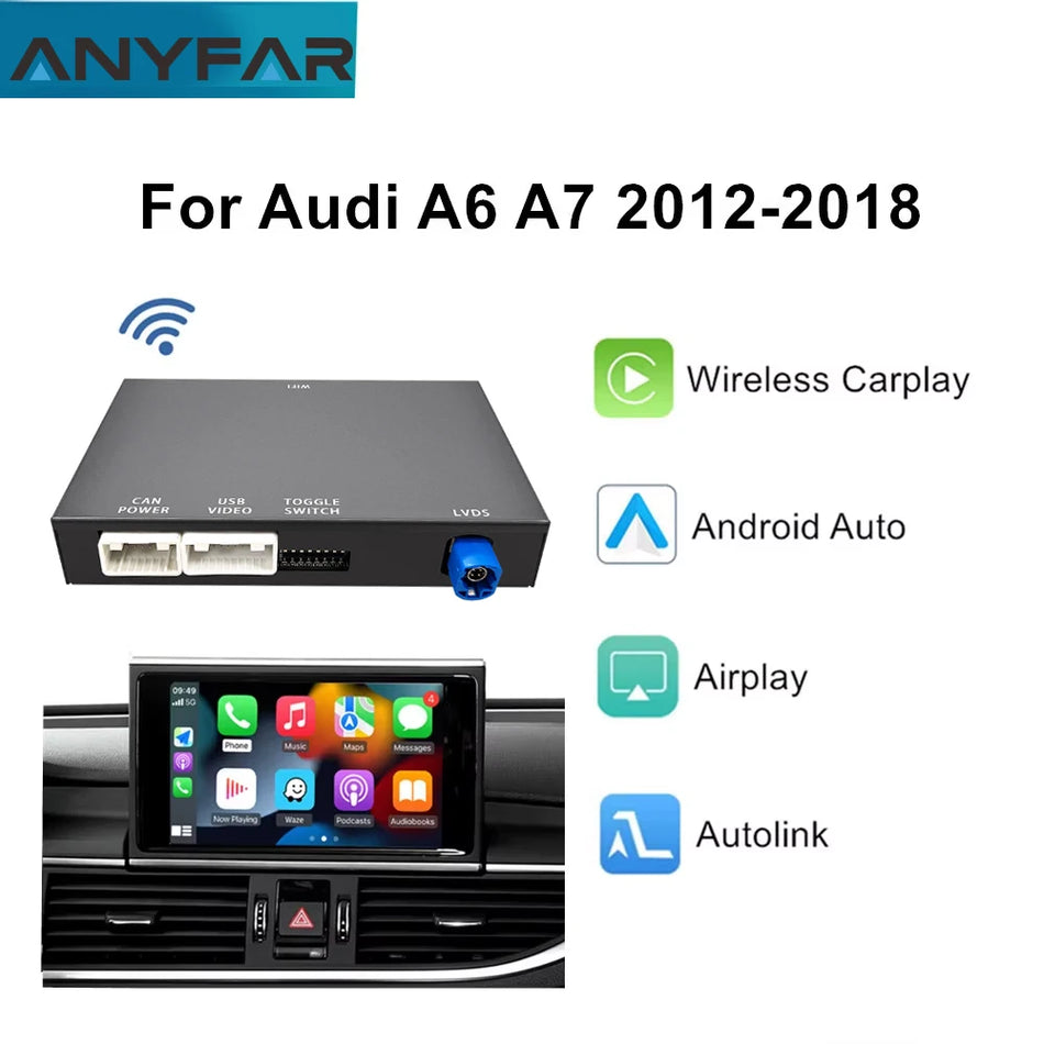 Audi A6/A7 2012-2018 Kablosuz CarPlay Android Auto Arayüzü Aynalama Bağlantısı ile
