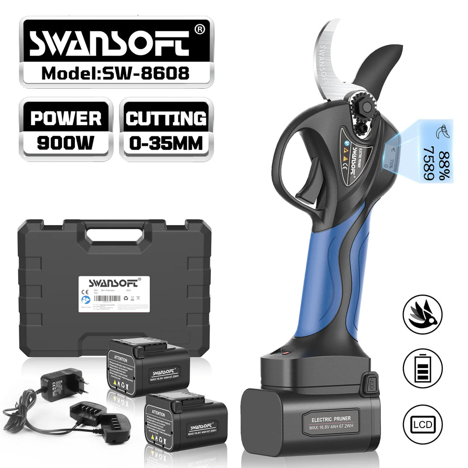 Podadora eléctrica inalámbrica SW-8608 de 16.8V con alcance telescópico