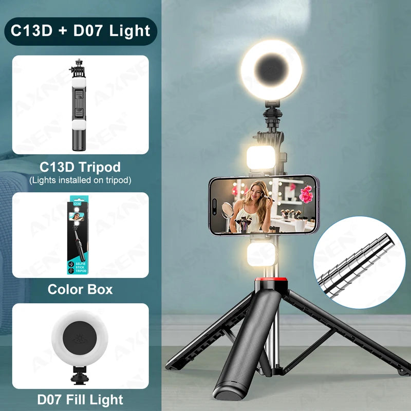 C12D/C13D Tripod &ndash; Versatile Selfie Stick and Action Camera Stand C13D add D07 / CHINA / add Type C phone MIC