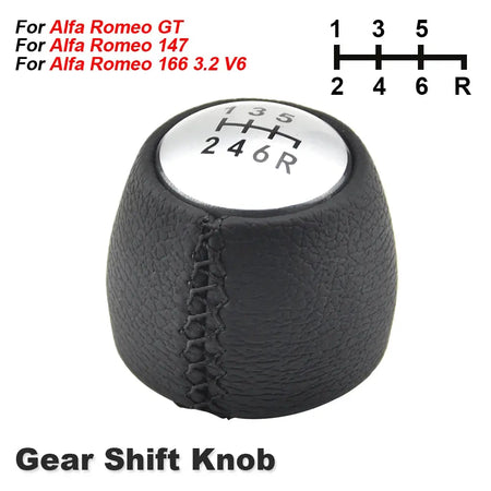 Round Manual Gear Shift Knob With PU Leather for Alfa Romeo GT 147 166 by InterCyprus Trading Ltd