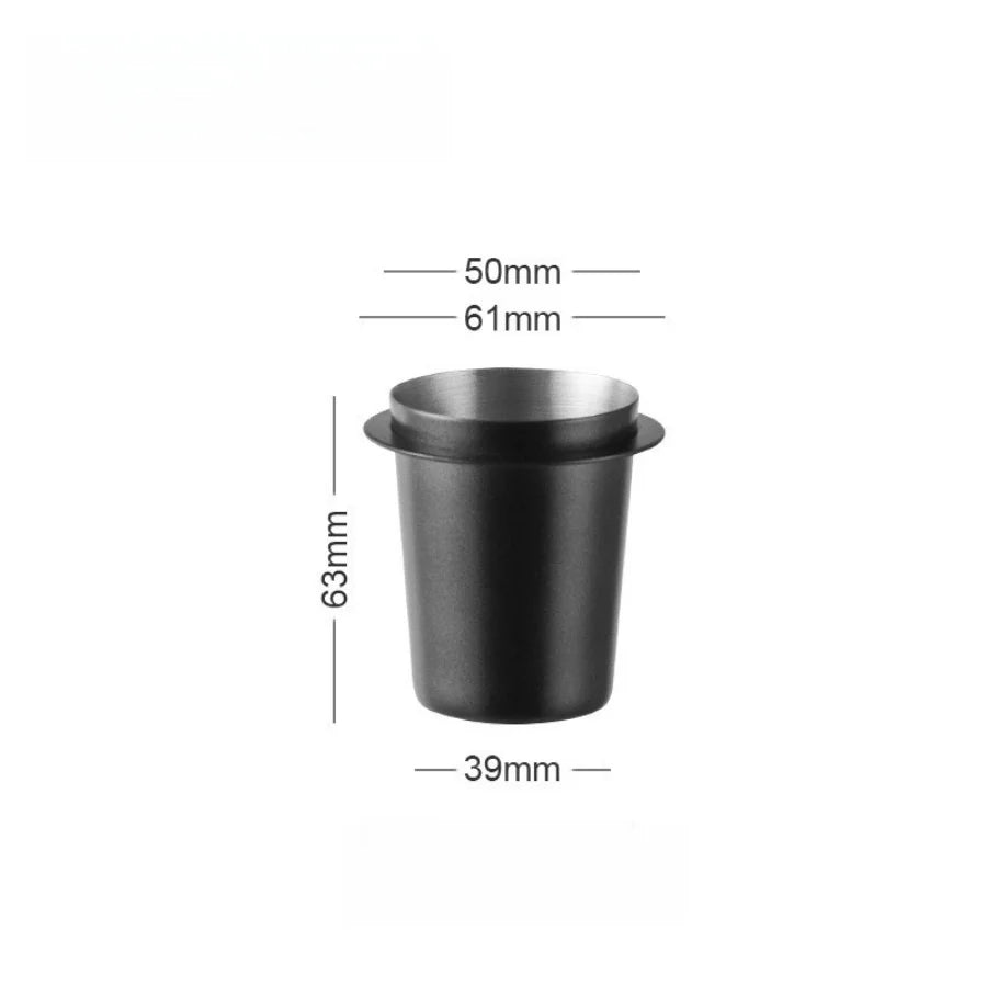 304 Stainless Steel Coffee Powder Cup &ndash; Durable Espresso Machine Accessory Black 51mm