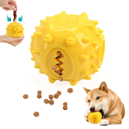 Coolplay Dog Chew Toys &ndash; Interactive Teeth Grinding and Food Dispensing Yellow