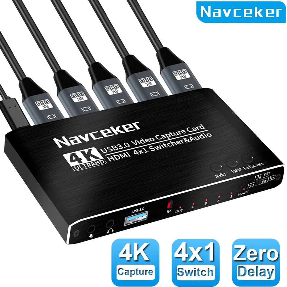 Navceker 4K USB 3.0 Capture Card - 4K Capture And Streaming ZY-AC7 / Video Capture