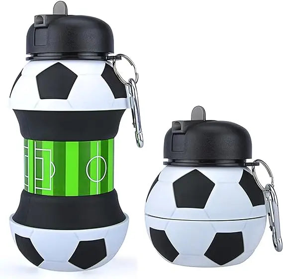 Soft Water Bottle Silicon Sports Bottle &ndash; BPA Free Gift Soccer / 501-600ml