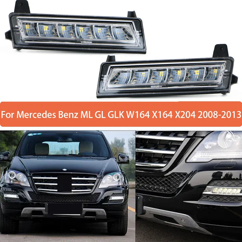Daylight Running Light Assembly ABS For Mercedes-Benz ML GL GLK W164 X164 X204 2008-2013