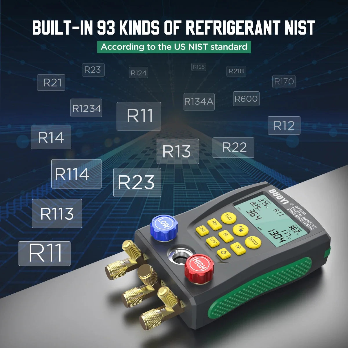 DY517 Digital Vacuum Pressure Manifold &ndash; Digital Readout