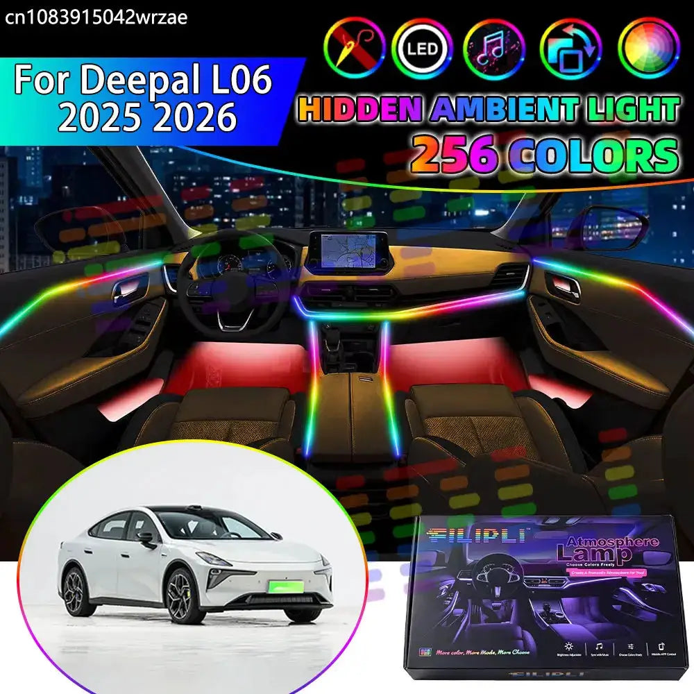 For Deepal L06 2025 2026 C518 RGB Car Interior Ambient Lights Strips Breathing Lighting Kit App Control LED strips Auto Parts by InterCyprus Trading Ltd
