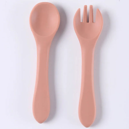 CZSAE Silicone Baby Spoon Set &ndash; Soft and Safe Feeding Solution Peach