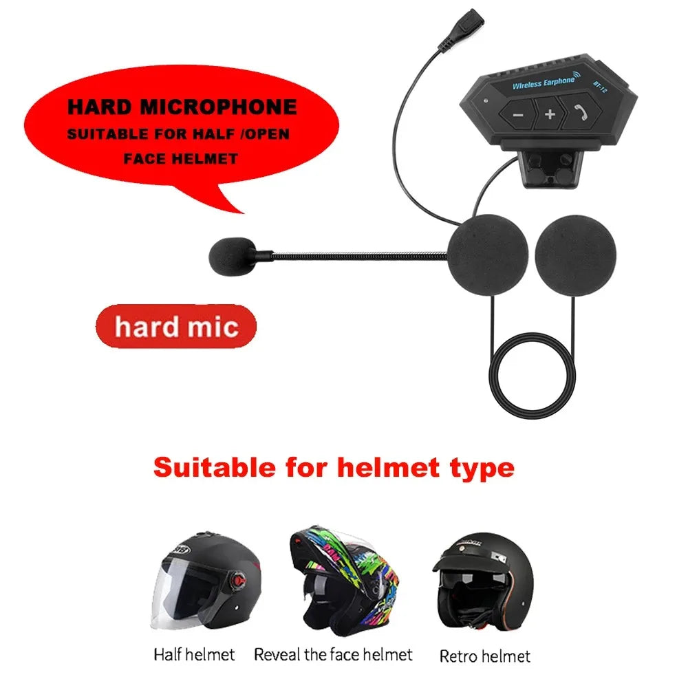 Motorcycle Helmet Headset Bluetooth 5.0 &ndash; IP67 Waterproof Hard Mic