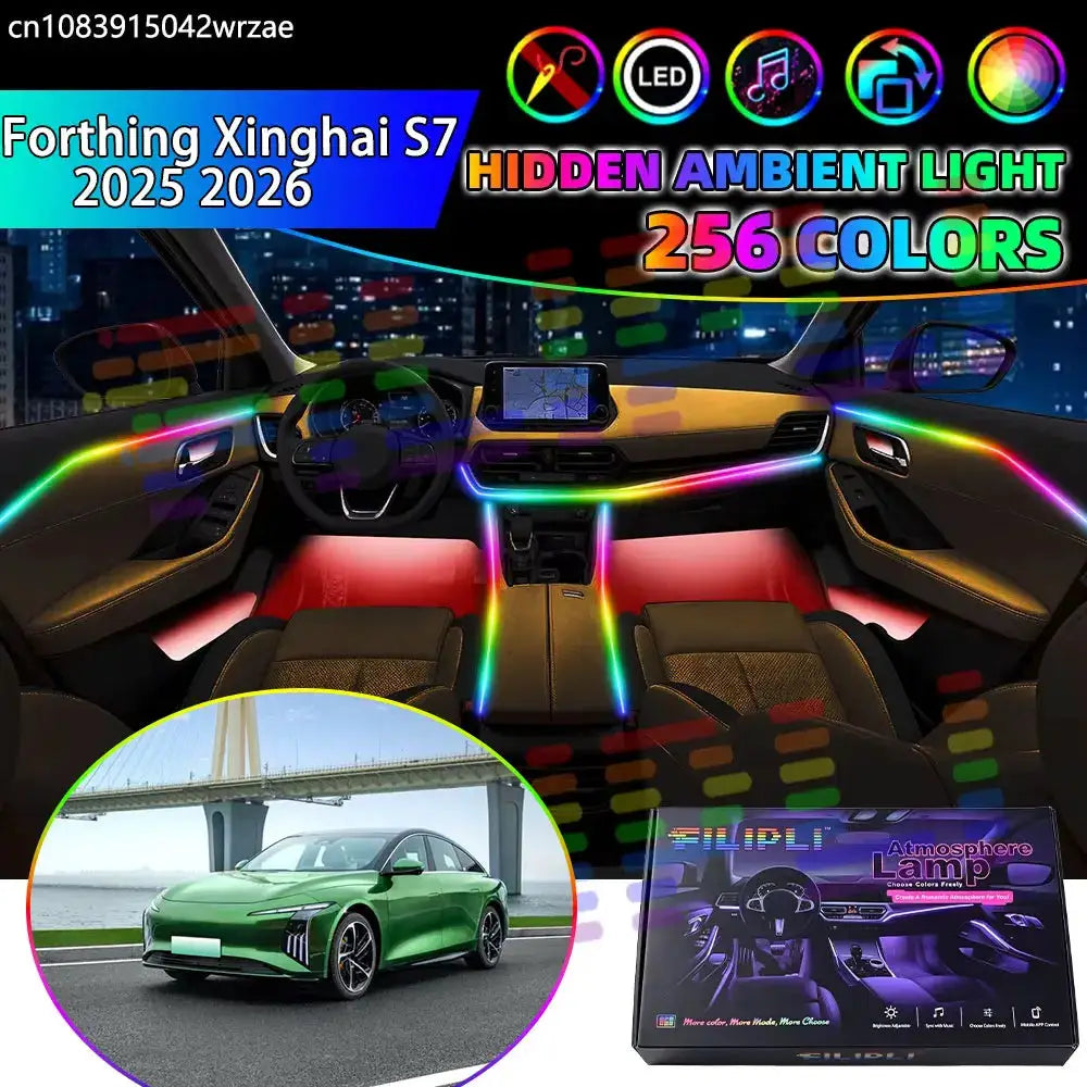 For Forthing Xinghai S7 2025 2026 RGB Car Interior Ambient Lights Strips Breathing Lighting Kit App Control LED strips Auto Part by InterCyprus Trading Ltd