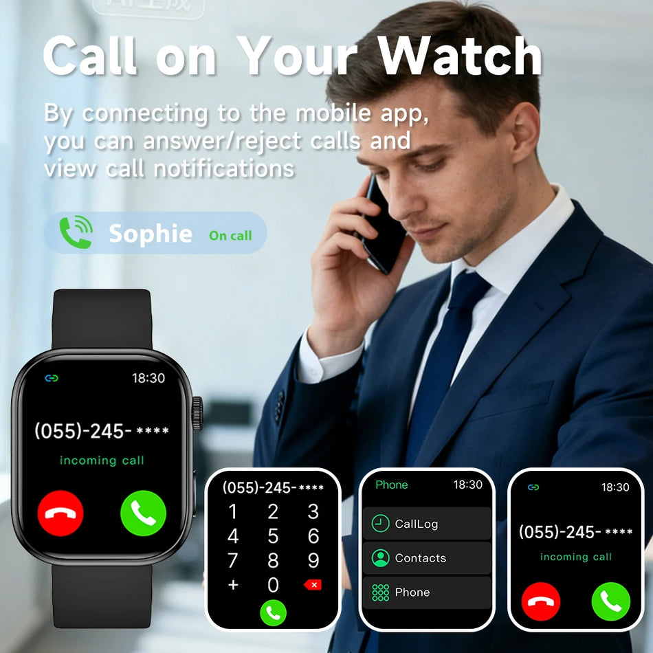 Smartwatch για Android και iOS, 2.01 Ίντσες HD Οθόνη Υγειονομικής Παρακολούθησης, Bluetooth