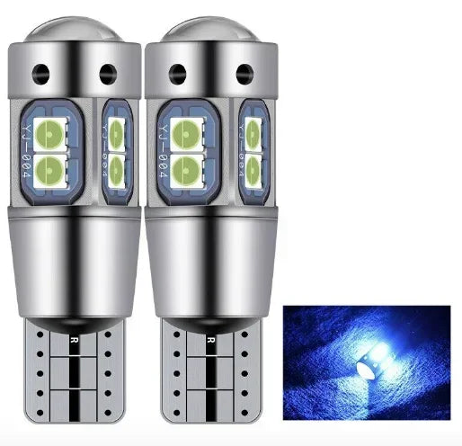 2Pcs Super Brigh T10 W5W 168 192 Led Lamp &ndash; CANBUS No Error Crystal Blue / 2 Pcs / T10