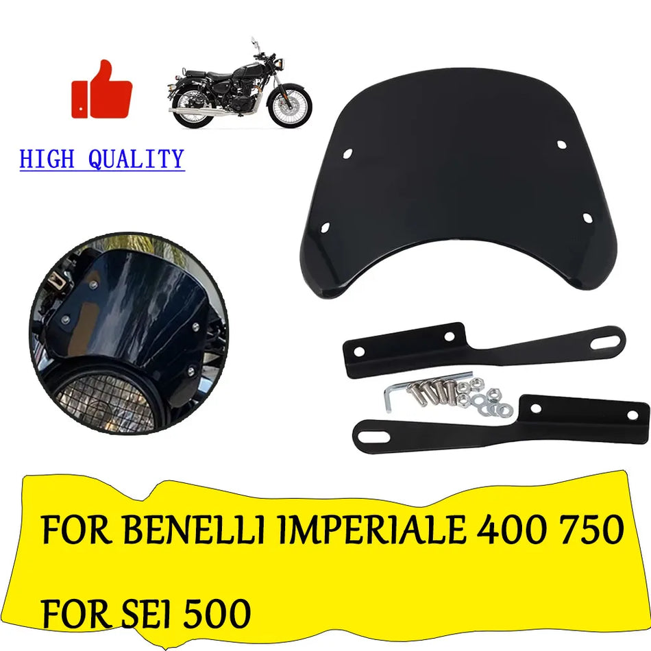 Benelli Imperiale 400 Windscreen Deflector With ABS Plastic and Metal Bracket, Retro Style For 750 SEI And 500 Quattro