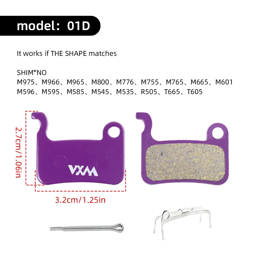 VXM Purple Polymetallic Disc Pad For Shimano B01S &ndash; Durable Purple 01D