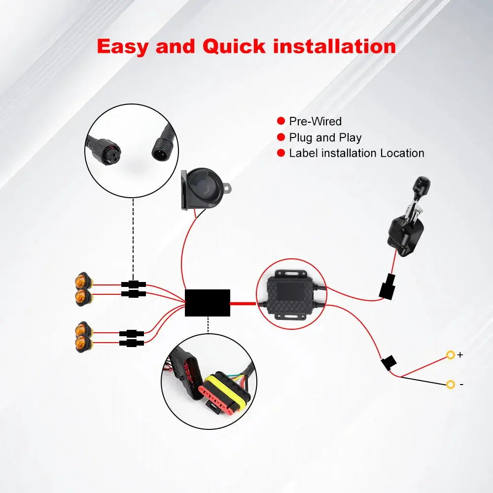 LED Turn Signal Light Kit 105D Horn with Column Switch for Polaris RZR PRO XP Pioneer 700 for Can-Am Commander Max by InterCyprus Trading Ltd