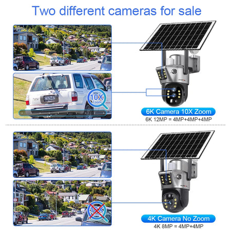 LS VISION 4G SIM Card Solar Camera 10X Zoom CCTV Battery Cameras Outdoor 2 Screen Security Surveillance Ai Tracking Cam V380PRO