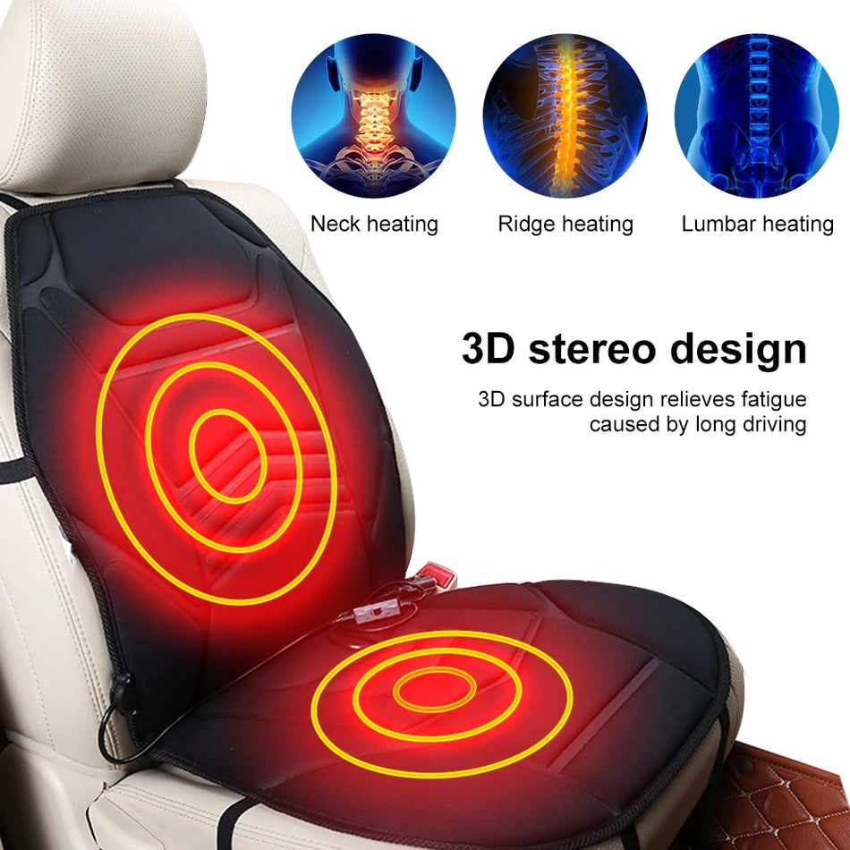 12V Heated Car Seat Cushion - Winter Warmer for Ultimate Comfort