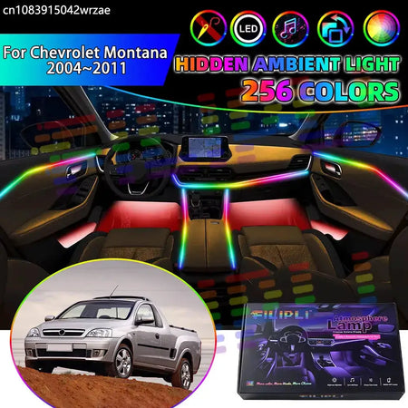 For Chevrolet Montana 2004~2011 MK1 2005 RGB Car Interior Ambient Lights Strips Breathing Lighting Kit App Control LED strips by InterCyprus Trading Ltd