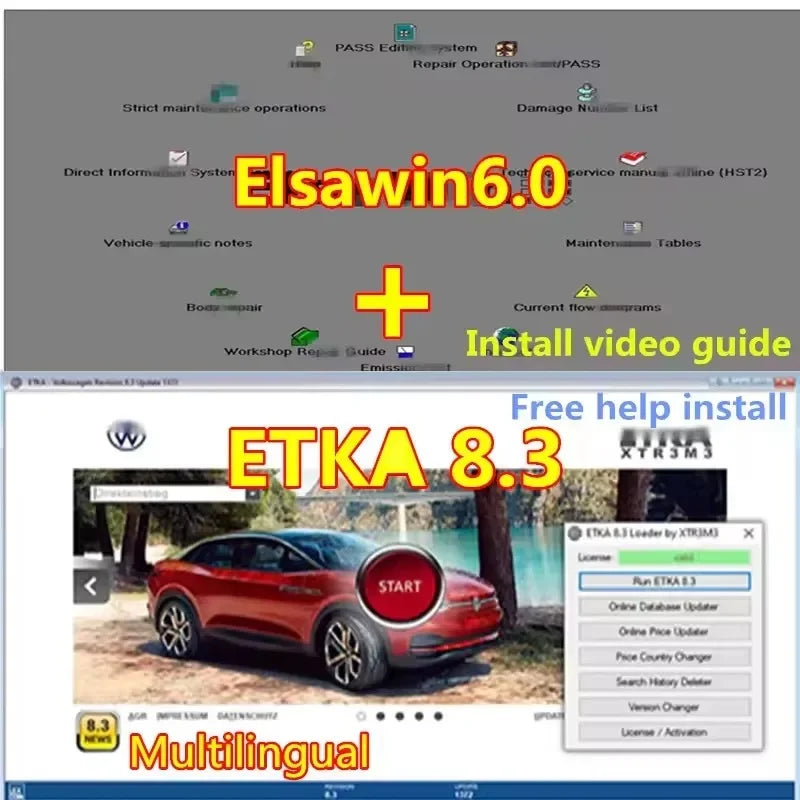 Software de reparare pentru Audi VW Elsawin 6.0 cu catalog de piese ETKA 8.3