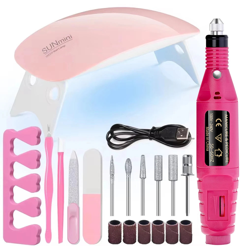 YIKOOLIN Pro Nail Art Kit With LED UV Lamp &ndash; Fast Curing Set-134