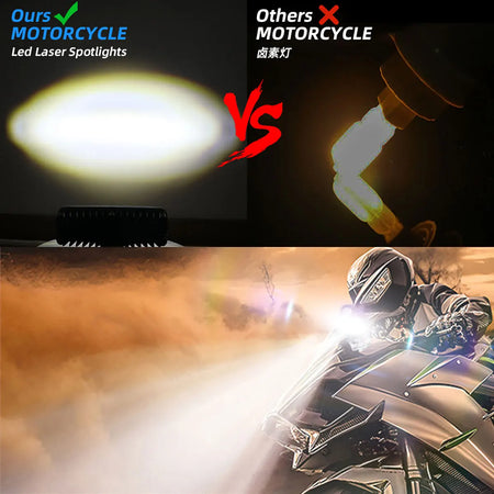 Kevanly Motorcycle LED Spotlight &ndash; Dual Color White Yellow Flashing Fog Light