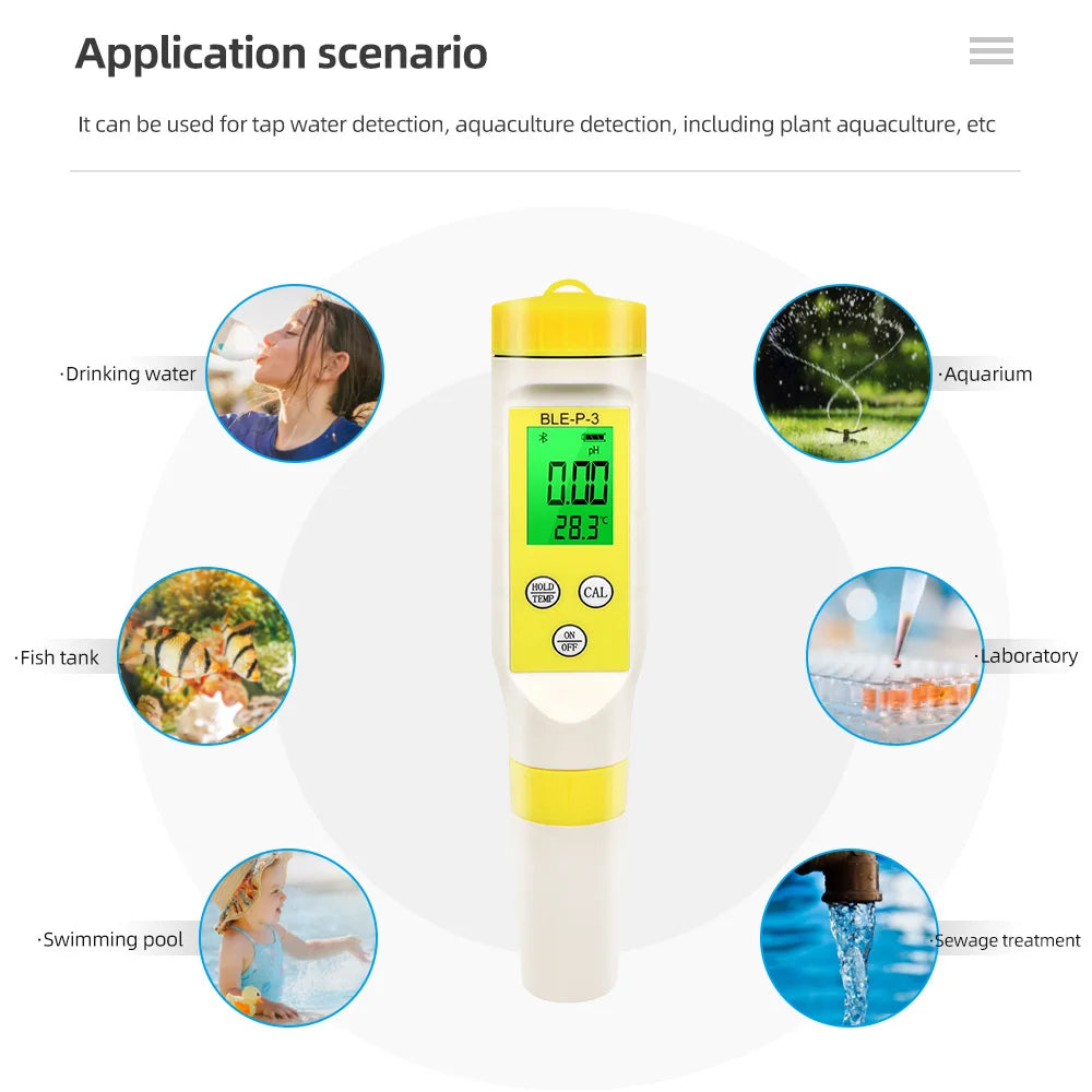 BLE-P-3 Portable PH Meter &ndash; Bluetooth App Control Pro