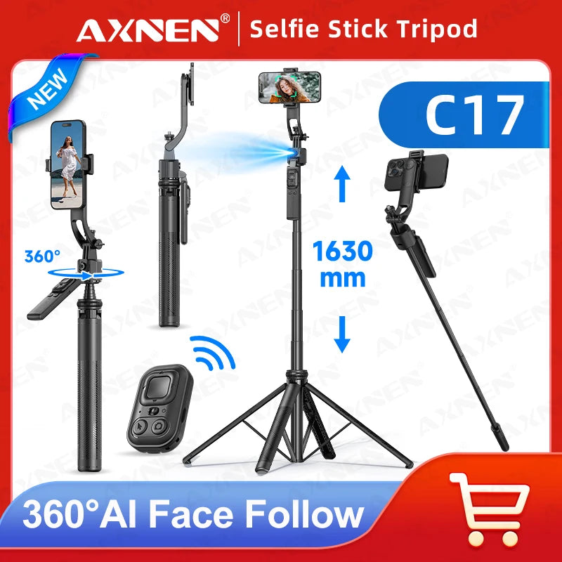 C17 Tripod for Mobile Phone Camera &ndash; 360 Degree Rotation with Wireless Remote