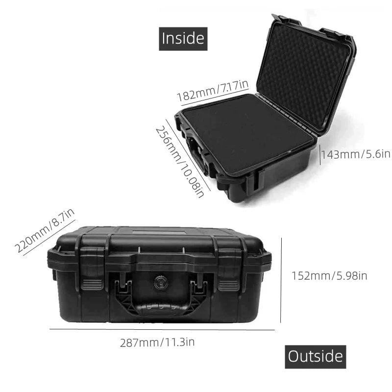 ABS Plastic Hard Carry Case Tool Box &ndash; Shockproof Storage 287x220x152mm