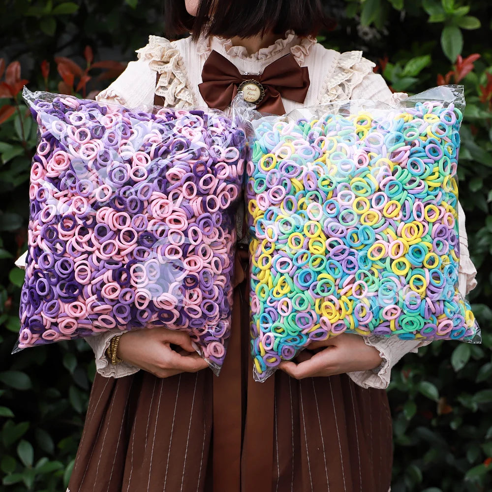 50PCS Colourful Nylon Elastic Hair Ties for Girls and Babies