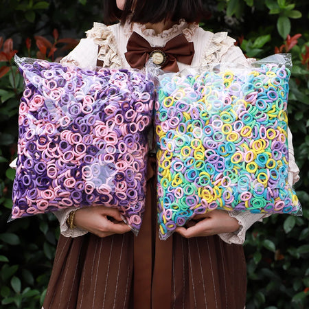 50PCS Colourful Nylon Elastic Hair Ties for Girls and Babies